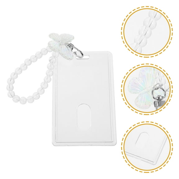 LULULION 1 Set of Name Badge Holders PVC Slide Type Clear Card Holder for Student Cards Gifting