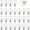 thumbnail image 1 of 25pcs G40 Replacement Bulbs,globe Clear Screw Base Replacement Outdoor Light Bulbs For Indoor Outdoor, 1 of 3