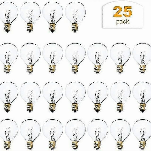 25pcs G40 Replacement Bulbs,globe Clear Screw Base Replacement Outdoor Light Bulbs For Indoor Outdoor