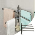 thumbnail image 1 of HOZADOIE Storage Rack Storage & Organization Swivel Towel Rack Bathroom No Hole Towel Bar Integral Hook Pole Bathroom Shelf Storage Shelf with 5ml of Glue, 1 of 9