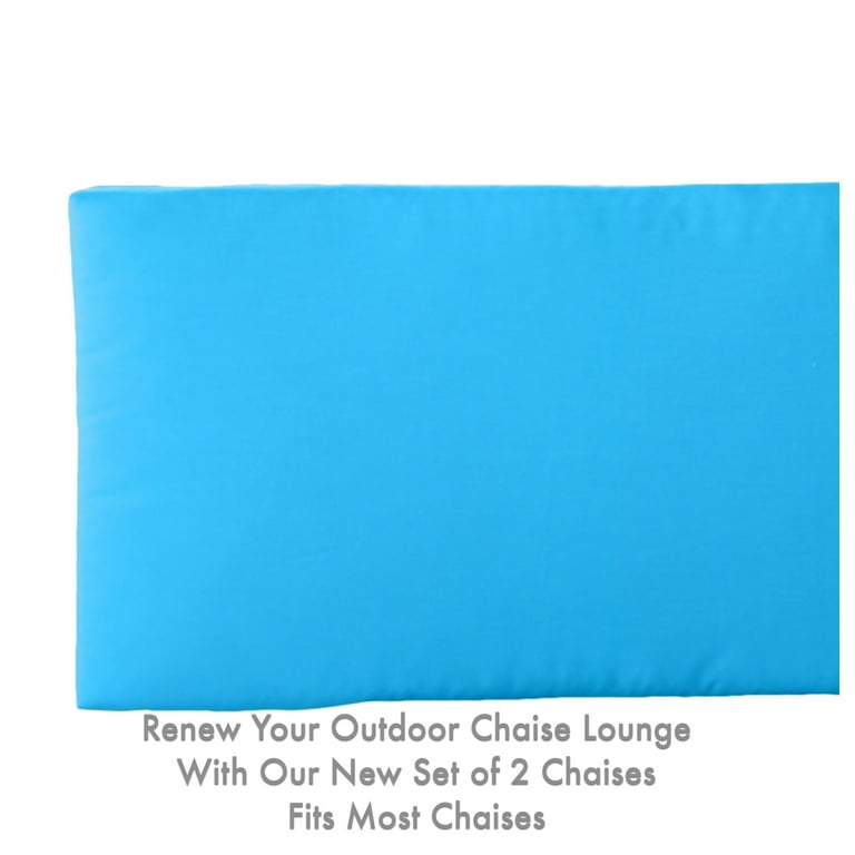 Bellini Home and Gardens 2 Pack Sunbrella Designer Chaise Lounge Cushions Knife Edge Canvas Pacific Blue Walmart