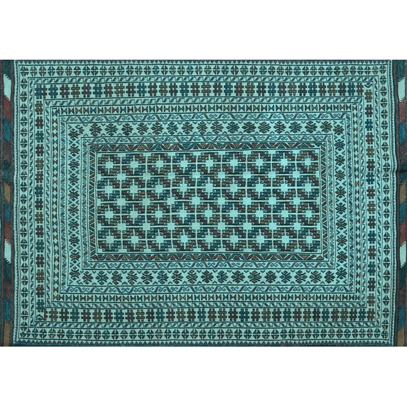Ahgly Company Indoor Rectangle Persian Light Blue Traditional Area Rugs, 3' x 5'