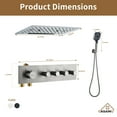 thumbnail image 4 of CASAINC 3-Spray Patterns Thermostatic 16 in. Ceiling Mount Rain Dual Shower Heads with Hand-Shower in Brushed Nickel, 4 of 11