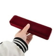 thumbnail image 4 of Unique Bargains Wedding Velvet Rectangle Necklace Jewelry Gift Case Box Burgundy 22 x 5.5cm, 4 of 4