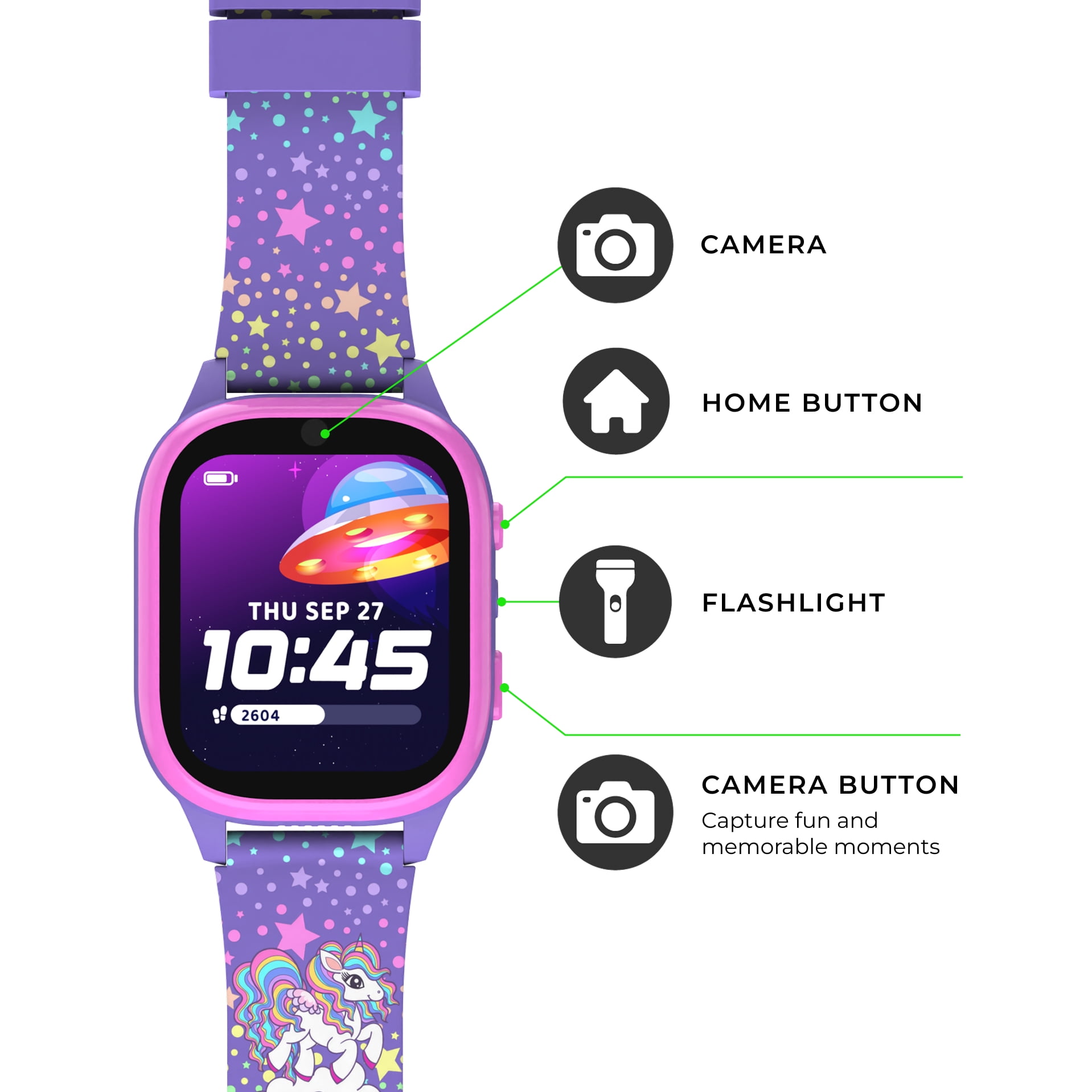 PlayZoom 4 Kids Smartwatch – 25 STEM Games, Camera, Step Counter, Audiobooks, Bluetooth, Splash Resistant, 7-Day Battery