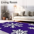 thumbnail image 2 of ODIKA 6'x9' Machine Washable Non-Slip Area Rug, Joyful Snow Scene Celebration Textile Arrangement High Traffic Rug, Purple, 624503, 2 of 5