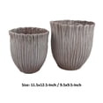 thumbnail image 5 of Benjara Decorative Planter Set of 2- Ribbed Texture Gray Ceramic Body, 5 of 6
