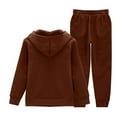 thumbnail image 4 of Mercatoo Boys Girls' Sweatsuit Set 2 Piece Fle𝐞ce Zip Up Hoodie+Jogger Sweatpants Cozy Activewear Clothing Set for Kids Fall Winter, 4 of 9