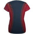 thumbnail image 2 of Baseball League Navy Blue and Scarlet All Over Womens T Shirt Multi LG, 2 of 2