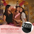thumbnail image 4 of Uxcell Birthday Girls Sash, Glitter Birthday Sash for Women Satin Queen Sash Party Decorations with Safety Pin Black Fantasy 2 Pcs, 4 of 6