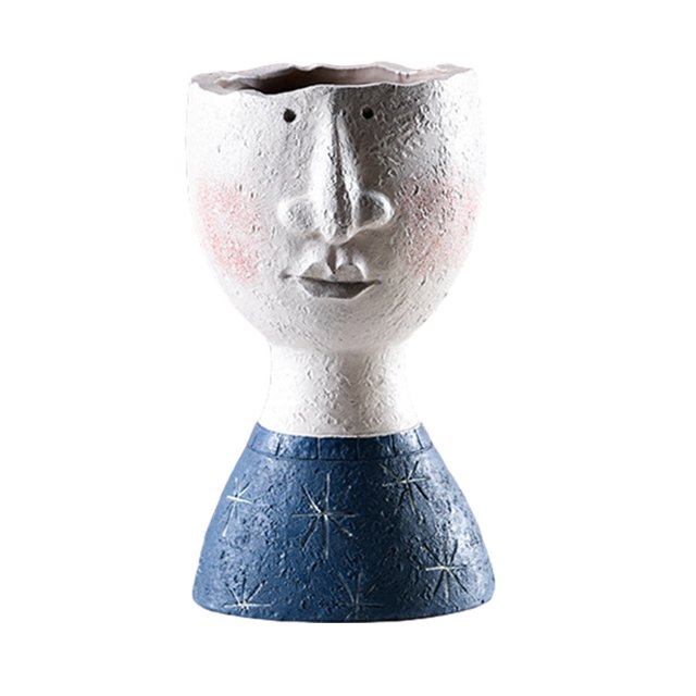 Florero con retrato Escultura Resina Decorativo Rostro humano Florero de maceta para oficina en casa, Tipo 1 sidaley HA002260-01B