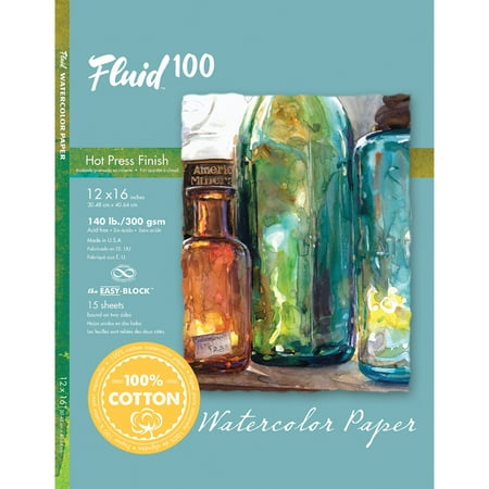 UPC: 0696844122260 | Global Art Fluid 100 Watercolor Paper Block  Hot Press  12in x 16in  15 Sheets/Block