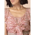 thumbnail image 2 of Indya Women's Blush Geo Knotted Crop Top and Sharara Pants Set, 2 of 6