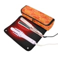 thumbnail image 3 of Hair Tools Storage with Heat Resistant Mat- Seamless Pattern in Orange Printed Curling Iron Travel Bag/Flat Iron Case for Women, 3 of 8