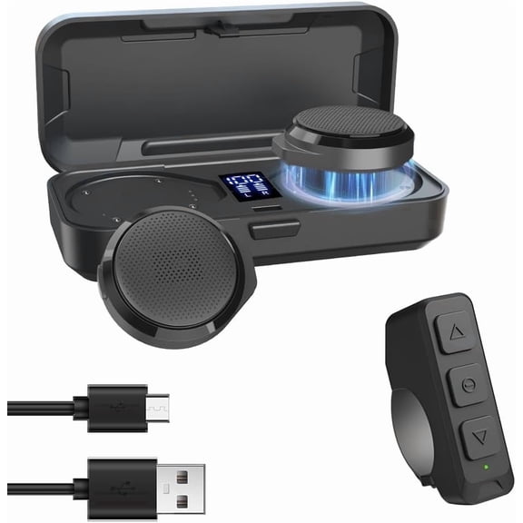 OBEST Motorcycle Bluetooth Headset, Wireless Helmet Speakers with Handlebar Remote, Fast Charging Case, Bluetooth 5.3 for Riding