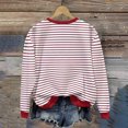 thumbnail image 5 of SwiftWear Unisex Christmas Striped "MERRY" Print Fleece-Lined Sweatshirt Cozy Crewneck Pullover Holiday Couples Matching Top for Women Men Wine, 5 of 9