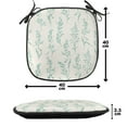 thumbnail image 4 of Floral Chair Seating Cushion, Floral Pattern Moderate Essential Botanical Herbs Flower Plants Fresh Twigs Theme, Soft Seat Pads for Office with Anti-slip Backing, 16"x16", Green Cream, by Ambesonne, 4 of 7