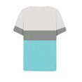 thumbnail image 4 of Oplxuo Womens Summer Tops 2025 Dressy Casual V Neck Button Henley Shirt Color Block Patchwork Tee Blouse Tunic Cotton Tshirt, 4 of 4