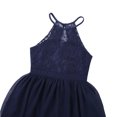 thumbnail image 5 of Venjoe Kids Girls Chiffon Halter Neck Maxi Flower Dress Wedding Bridesmaid Formal Party Evening Gown Navy Blue 14, 5 of 7