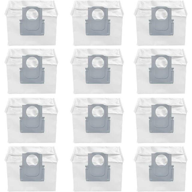 12 Pack S7 Maxv Ultra Filter Bags Compatible with Roborock Q5 Q7 S7 Pro Ultra S8+ S8 Pro Ultra Robot Vacuum, 3.6L Large Capacity Disposable Dust Bags Replacement