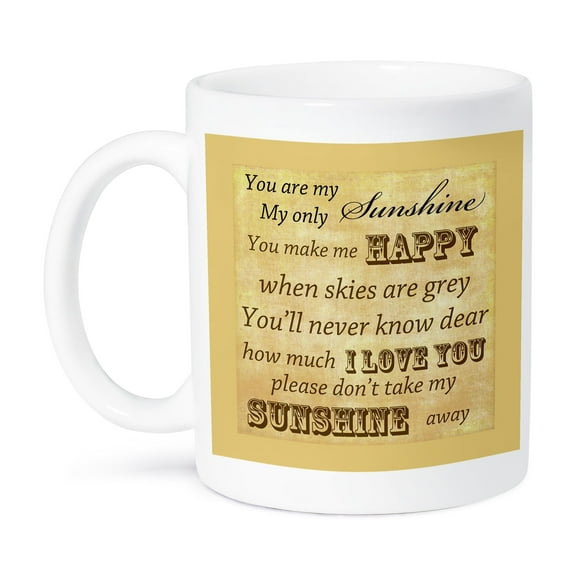 3dRose, Vintage Songs You Are My Sunshine- Love Songs, 15oz Mug