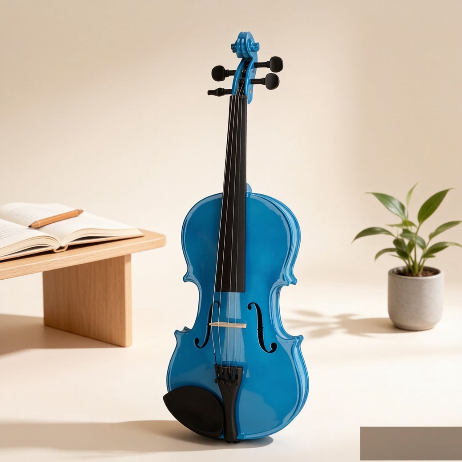 Full Size 4/4 Bunnel Edge Electric Silent Violin Set - Pink Finish