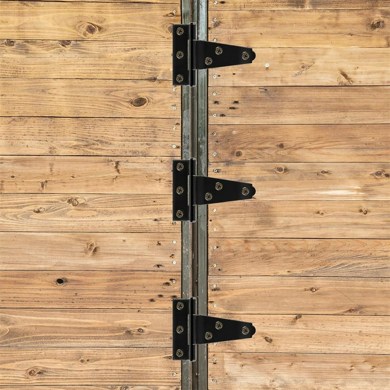 Keypak 2 Pack 450mm (18") T-Hinges Black Japanned, Heavy Duty Metal Tee Hinges With Rustproof Coating, Ideal For Large Wooden Gates, Barn, Garage & Shed Doors