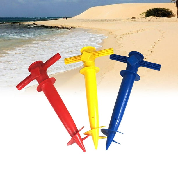 2pcs Beach Umbrella Sand Ground Anchor Spike Umbrella Stretch Stand Holder  for Fishing Pole Sun Beach Garden Patio (Random Colors) 