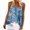 Blue, variant on Honeeladyy Sales Online Women Floral Print Pattern Shirt Sleeveless Casual Crewneck Ruched Tank Tops Summer Loose Sling Vest Blouse
