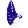 thumbnail image 1 of Ocarina de 12 agujeros de la leyenda de Zelda, bolsa protectora de regalo, réplica de cerámica, azul, 1 of 4
