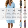 thumbnail image 3 of ClodeEU Women's V Neck Short Sleeve Knee Length Dress, Casual Loose Dress with Pockets Wine,Women's Plus M, 3 of 6