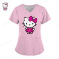 thumbnail image 3 of Camiseta Hello Kitty Camisetas Uniforme Enfermera Bolsillo Hello Kitty Cuello V Ropa Mujer Tops Hospital Top Mujer 2023 Uniforme Cuello, 3 of 5