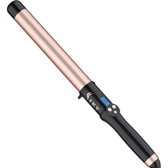 1 1/4 Inch Curling Wand Long Barrel, Dual Voltage Wand Curling Iron for Long Hair,Hair Curling Wand with Tourmaline Ceramic,10 Adjustable Temp