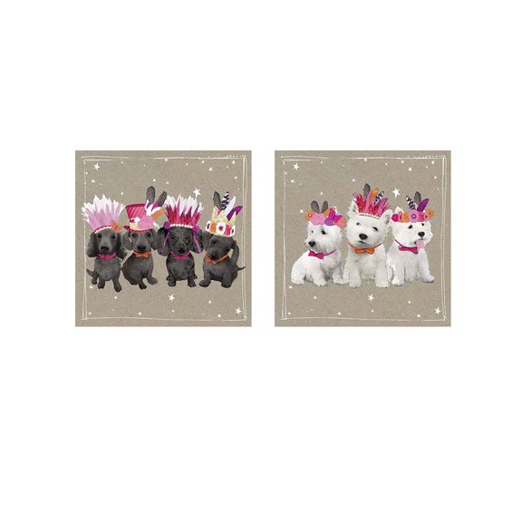 Great Art Now Fancypants Wacky Dogs by Hammond Gower 2 Piece Print Art Set Each 12W x 12H