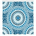 thumbnail image 3 of Geometric Shower Curtain, Concentric Circles Mosaic Tiles Consist of Smaller Dots in Blue Shades Design, Fabric Bathroom Set with Hooks, 69W X 70L Inches, Blue and White, by Ambesonne, 3 of 3