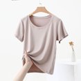 thumbnail image 5 of Htigea Womens Knit Tops 2025 Spring Summer V Neck Shirts Casual Trendy Women's Blouses Basic Tee Today Deals Beige,XL, 5 of 6