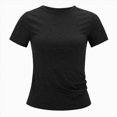 thumbnail image 5 of Kaprioy Girls T Shirts Knot Tunic Button Short Sleeve Tshirt Casual Tops Front Blouse Tee Kids Girls Tops Shirts, 5 of 6