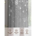 thumbnail image 2 of Grey Christmas Sheer Curtains 63 Inch Length 2 Panels Set, Semi Transparent Voile Rod Pocket Curtains for Living Dining Room Bedroom Drapes Snowflake Winter Xmas Tree, 2 of 8
