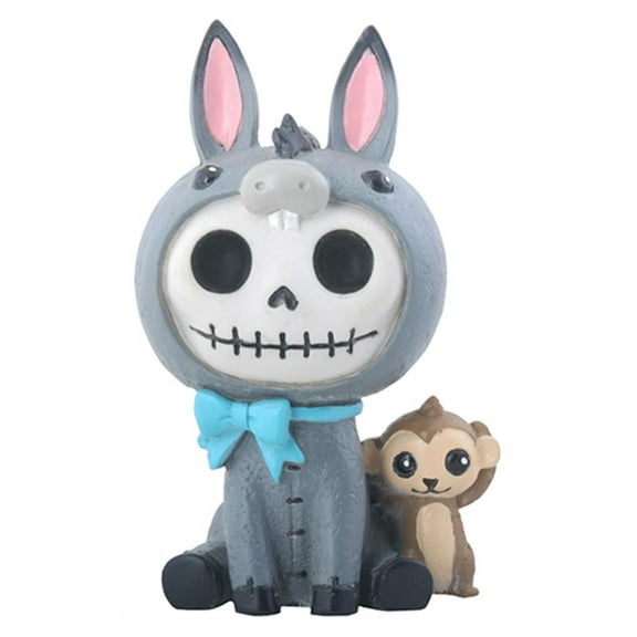 SUMMIT COLLECTION Furrybones Quixote Signature Skeleton in Donkey Costume with a Monkey