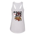 thumbnail image 2 of Wild Bobby, California Republic Cali Bear Pop Culture Ladies Racerback Tank Top, White, Large, 2 of 3