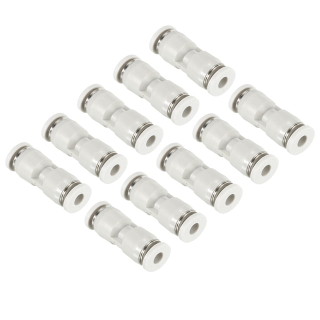 Unique Bargains Raccords à Pousser, 12 Raccords Tubes Droits, Blanc, 5/32 Pouces Od