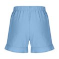 thumbnail image 5 of CYRBOKO Girls Shorts, Loose Fit Elastic Waist Summer Comfy Bottoms with Pockets Light Blue Size 8 T, 5 of 7