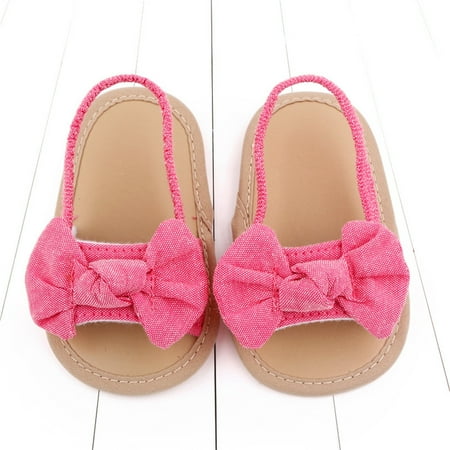 

Toddler Sandals Baby Shoes Kids Bowknot The Floor Barefoot Non-Slip First Walkers Kids Sandals