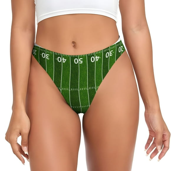 Fotbe American Football Field Pattern Seamless Women Underwear Thongs,No Show Ladies Thong,No Line Breathable Comfortable Panties Undies for Women-4X-Large