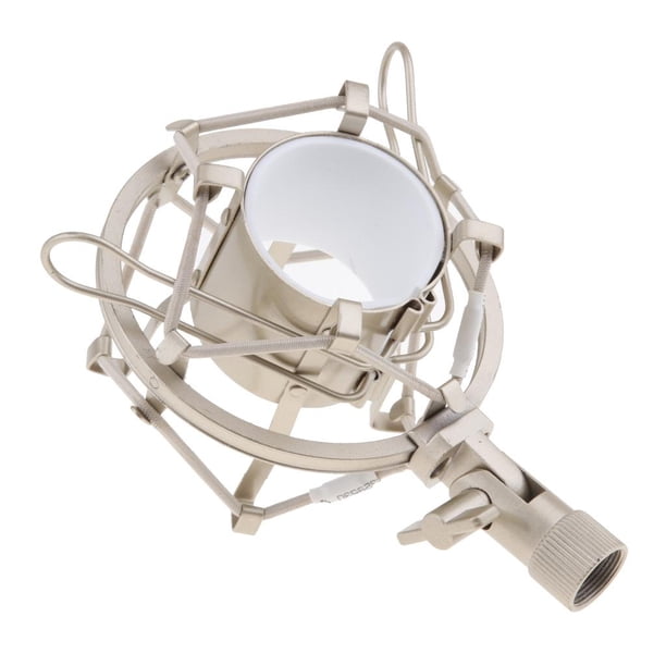 de Micrófono Clip Anti Alto Aislamiento de Ruido Adecuado para Estudio de Música - Plateado blanco-4.5cm Sunnimix Microchip Shock Mount