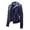 Blue, variant on Faux Leather Asymmetric Zip Moto Jacket for Women, Lapel Collar Long Sleeve, Slim Fit Fall Winter Outerwear, 1 Piece, S-XXXL, Plus Size Friendly
