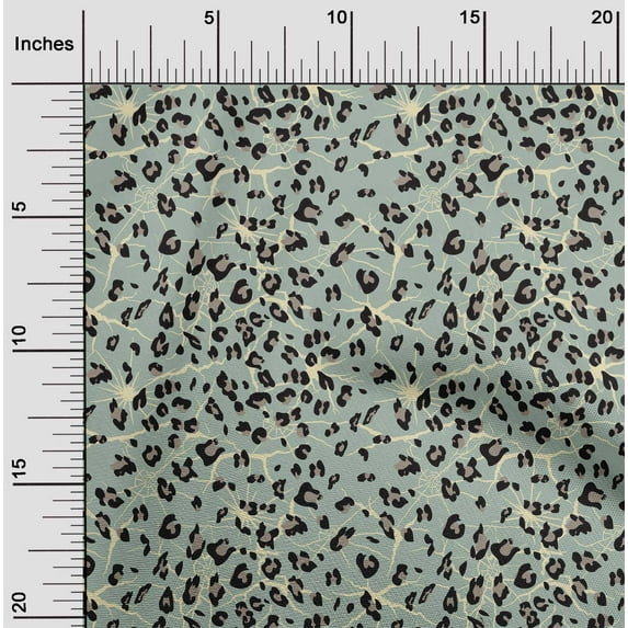 oneOone Viscose Jersey Fabric Leopard Animal Skin Print Fabric by The Yard 60 Inch Wide