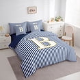 thumbnail image 2 of Erosebridal Letter B Kids Twin Bedding Sets 7-Piece, Modern Abstract Bedding Comforter Set, Blue Reversible, 2 of 7