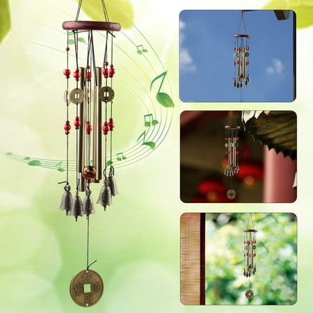 TSV Hanging Garden Tubes Bells Copper Wind Chimes Home Yard Window Outdoor