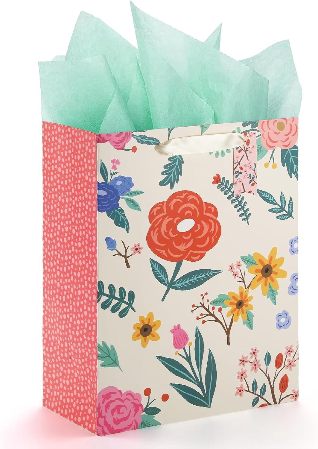 Gift Bag, 13" Large Flower Gift Bag, For Easter, Birthdays, Bridal Showers, Weddings, Baby Showers, Mother's Day, 10" x 5" x 13" with Tissue Paper Visit the Sawnfay St